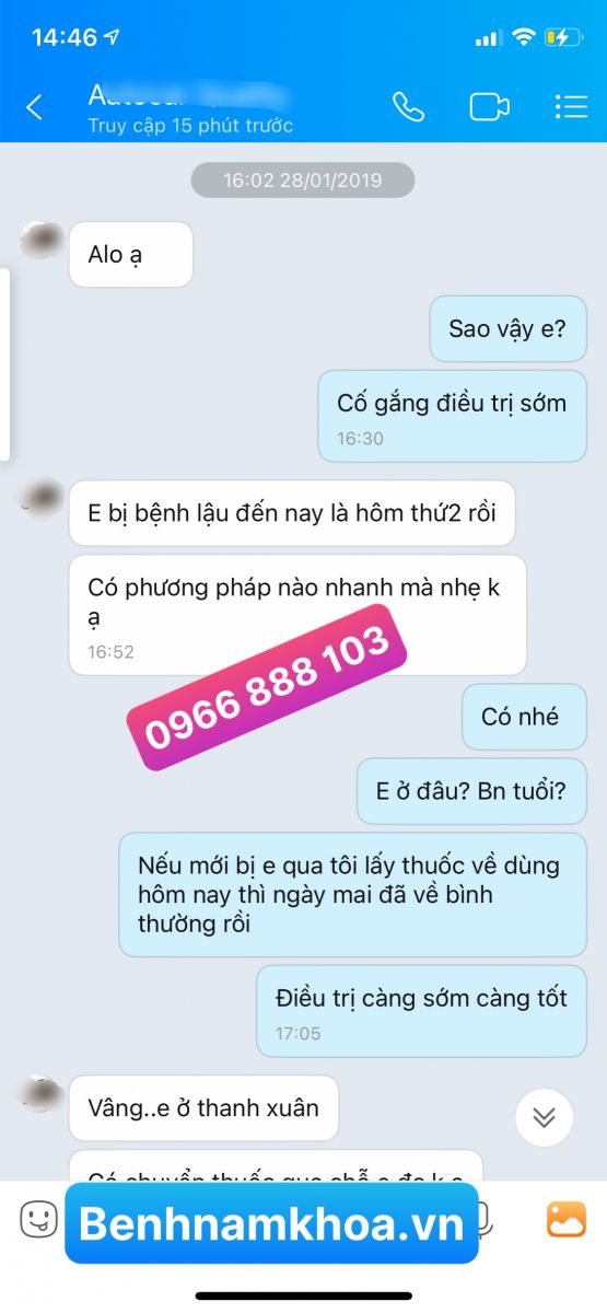 3. Phản Hồi Chữa Bệnh Lậu Cấp Tính- Bệnh nhân nam, ở hà Nội.1